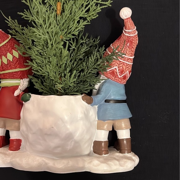 Christmas Holiday Gnome Planter with Pine Tree, Decor - Picture 9 of 12